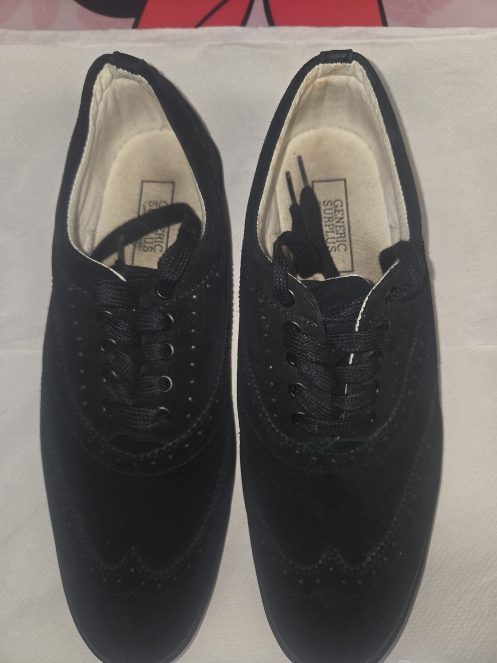 Men’s Black Suede Casual Wingtip Sneakers